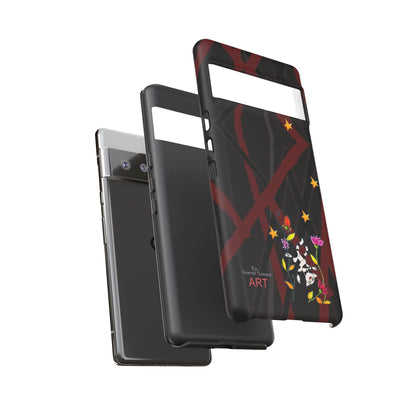 Tough Cases - Google Pixel - Samsung Galaxy - Motiv: Katze schwebt und Ranken, H 5,26 cm, Mikado3