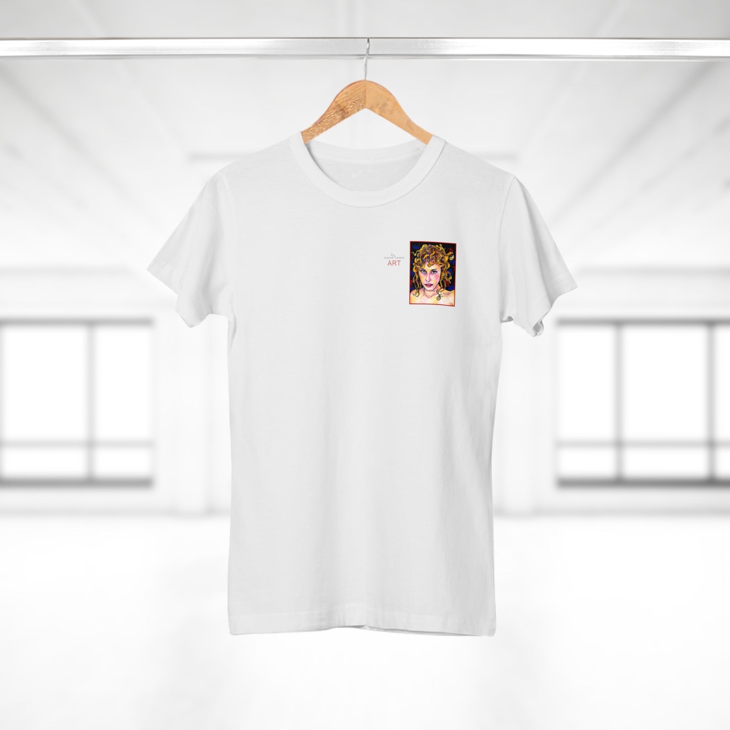 Single Jersey Women's T-shirt - Motiv: Antonietta, Front  H 9 cm & Rückseite H 37 cm