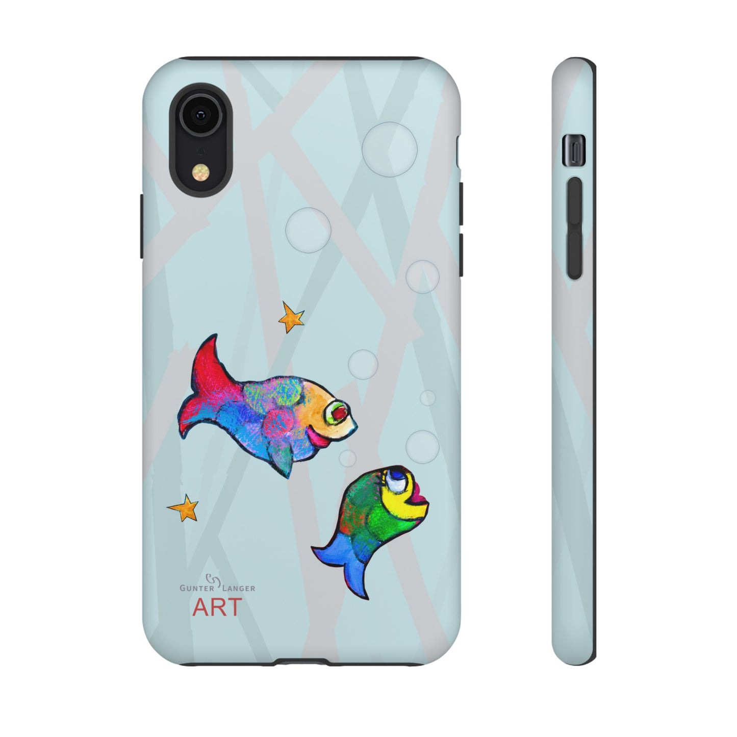 Tough Cases - iPhone - Motiv: "Fische", Mikado blau