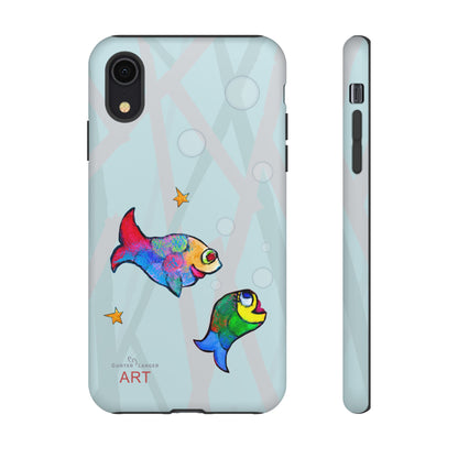 Tough Cases - iPhone - Motiv: "Fische", Mikado blau