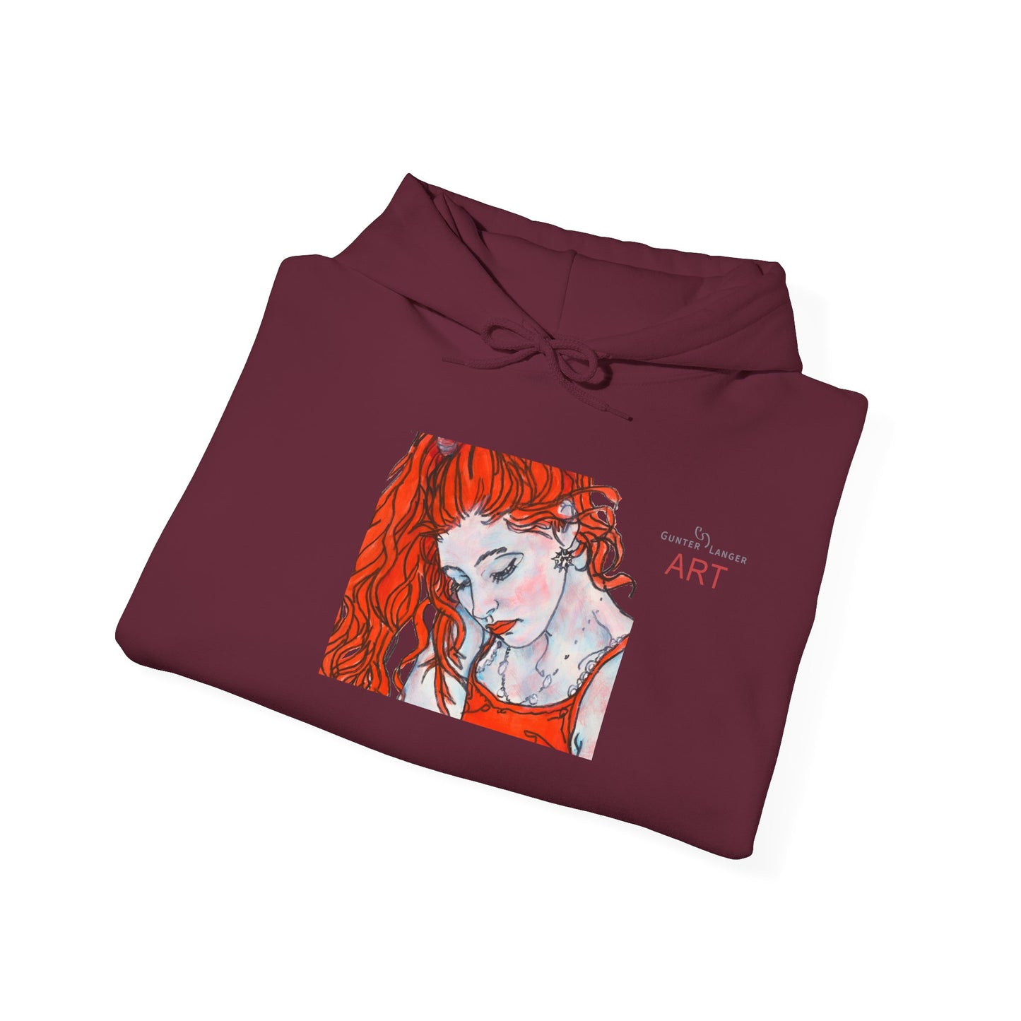Unisex Heavy Blend™ Hooded Sweatshirt - Motiv: Front Julia (klein 16,5 cm) & Rückseite Julia, H 43 cm