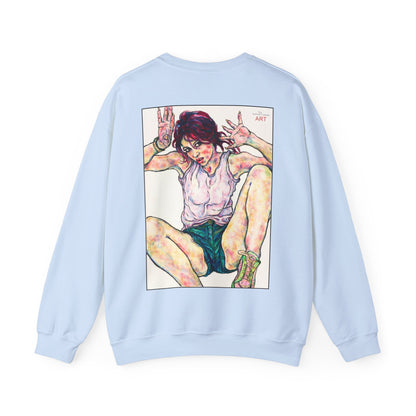 Unisex Heavy Blend™ Crewneck Sweatshirt - Motiv: Front Siegesgöttin, H12 cm (klein) & Rückseite Siegesgöttin, H43 cm