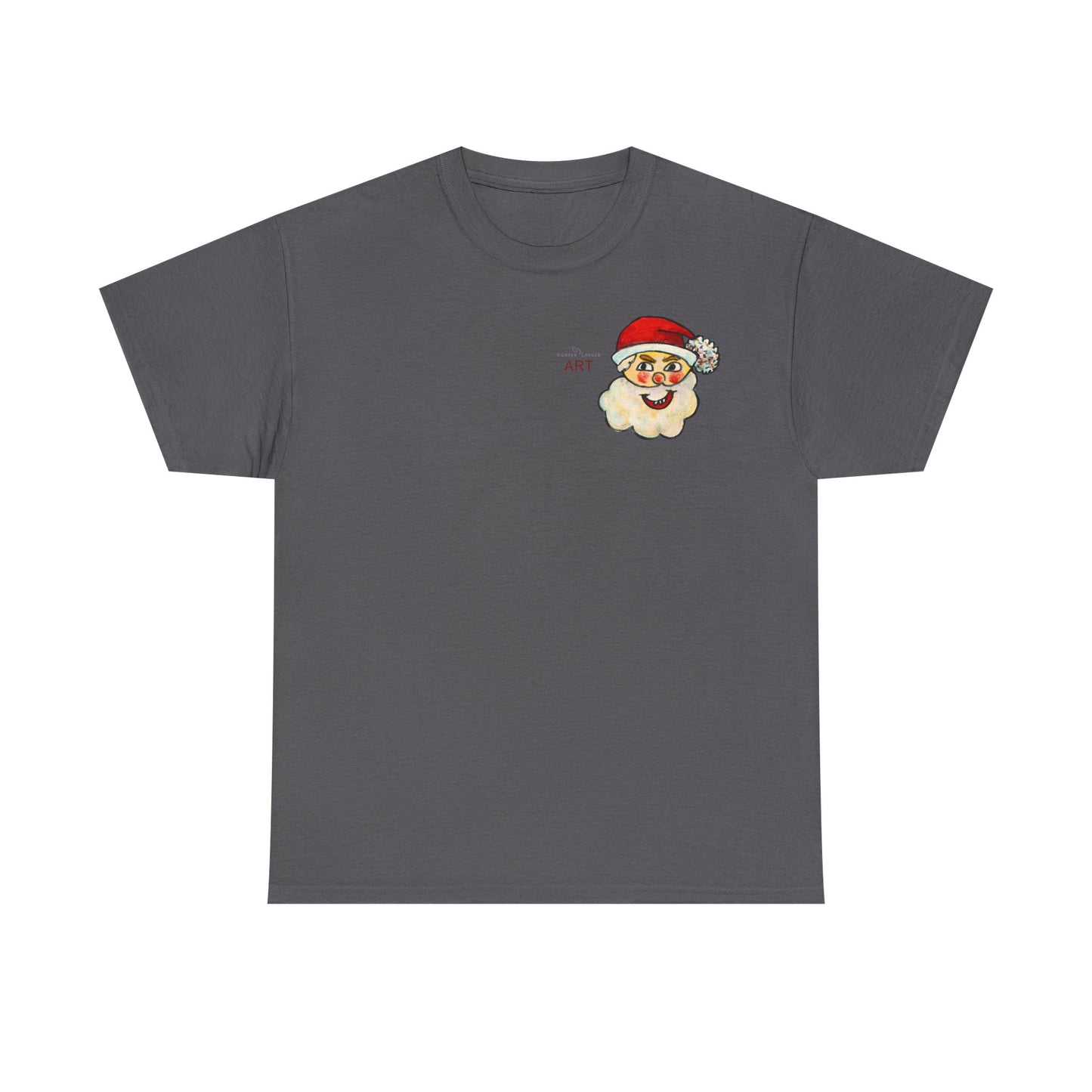 Unisex Heavy Cotton Tee - Motiv: Weihnachtsmann, H 13 cm