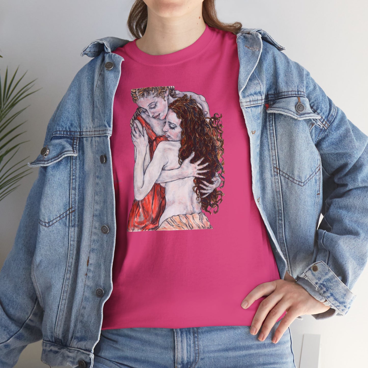 Unisex Heavy Cotton Tee - Mutter und Tochter - Motiv: Front  Bei dir,   H 30 cm