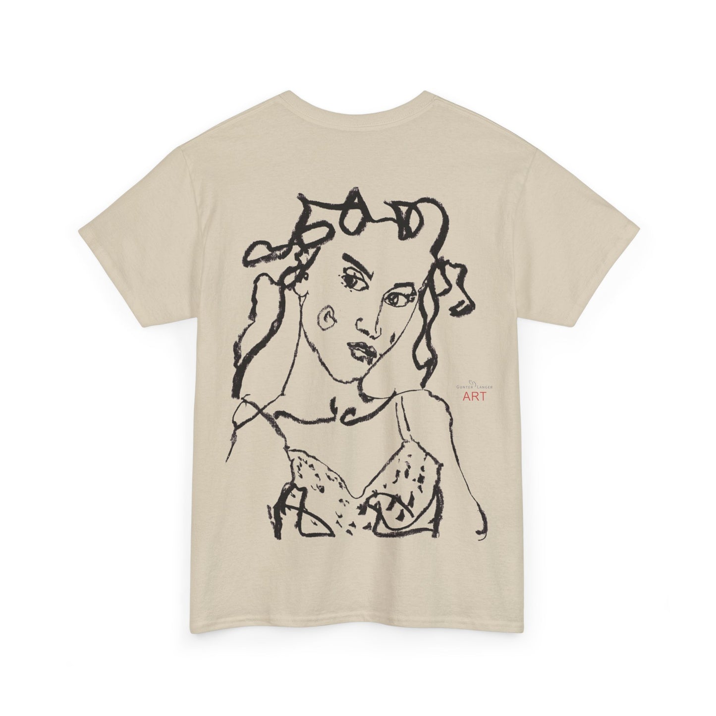 Unisex Heavy Cotton Tee - Motiv: Front Jana klein H 16,3 cm & Rückseite Jana H 49 cm