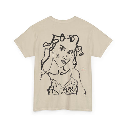 Unisex Heavy Cotton Tee - Motiv: Front Jana klein H 16,3 cm & Rückseite Jana H 49 cm