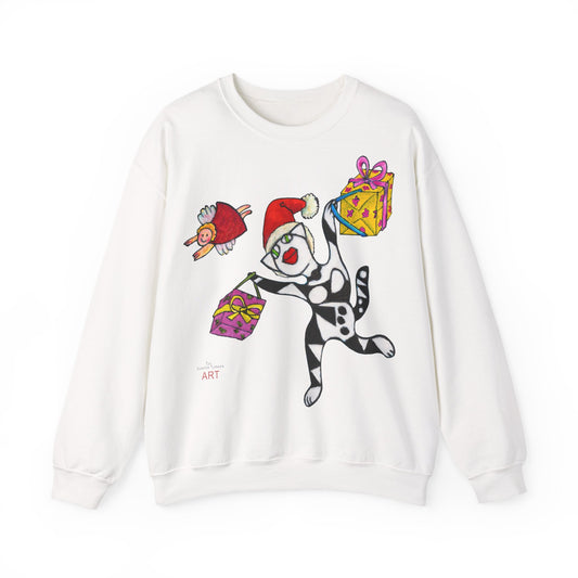 Unisex Heavy Blend™ Crewneck Sweatshirt - Motiv: Weihnachtskatze 1,  H 43cm