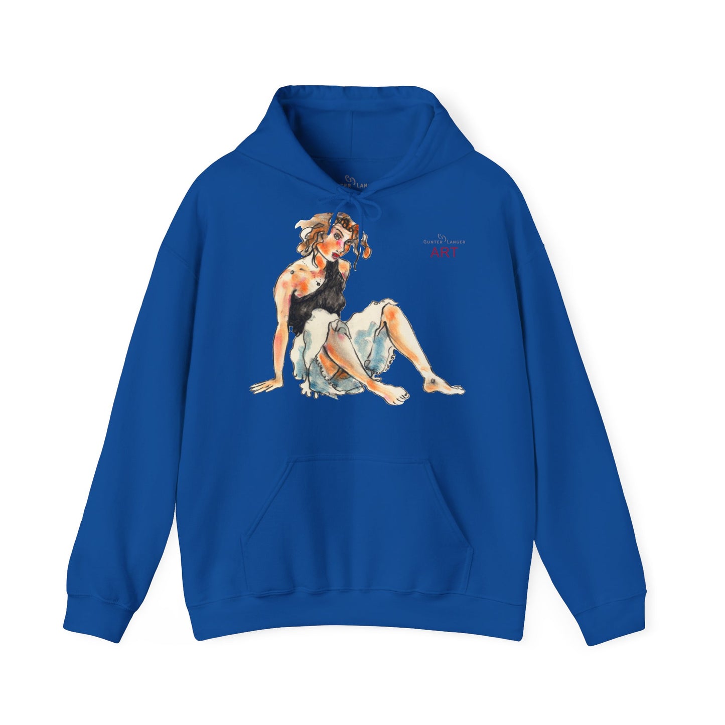 Unisex Heavy Blend™ Hooded Sweatshirt - Motiv Frontseite "Rosa", H 28 cm & Rückseite "Rosa", H 34 cm