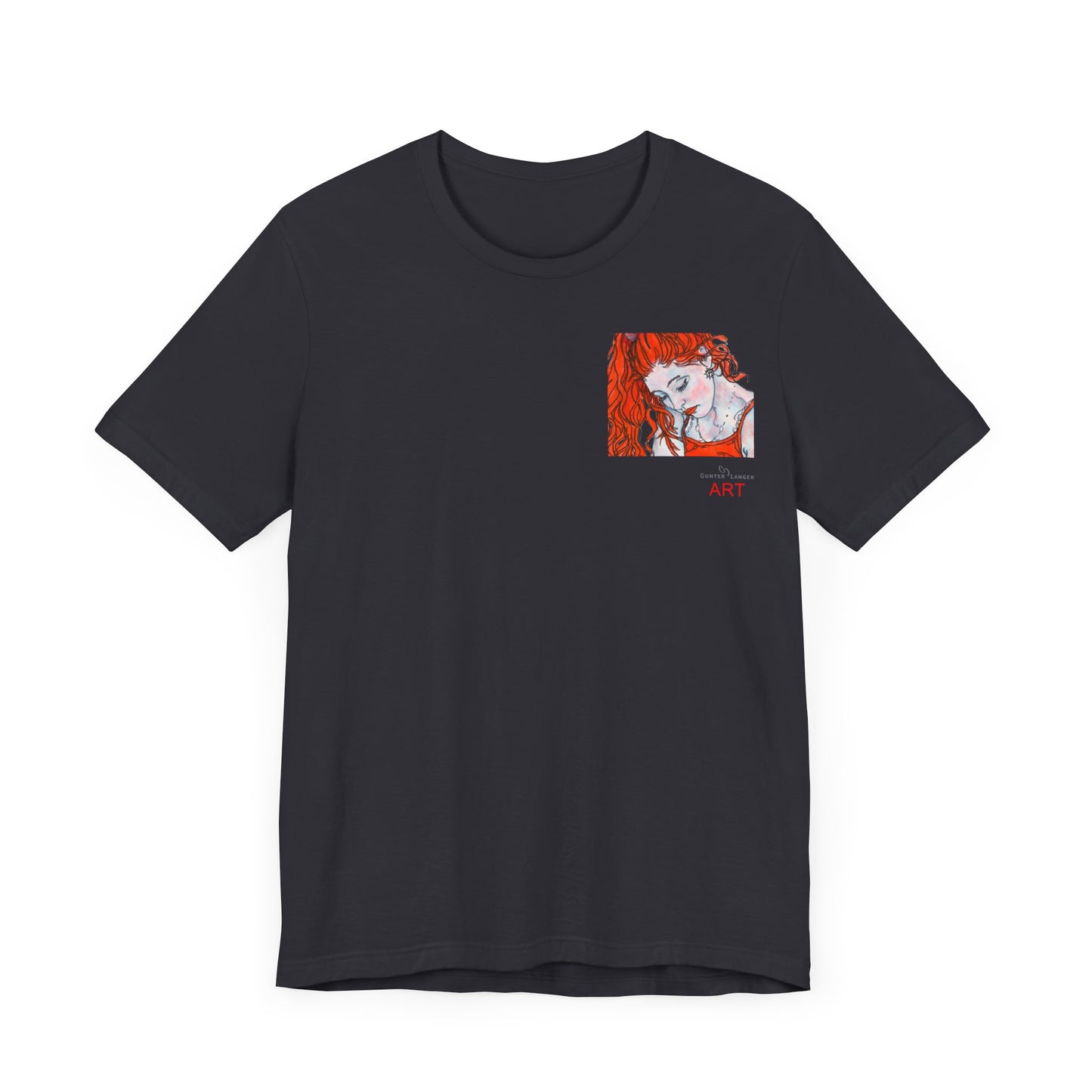Unisex Jersey Short Sleeve Tee - Motiv: Front Julia (Ausschnitt) & Rückseite Julia, H 49 cm