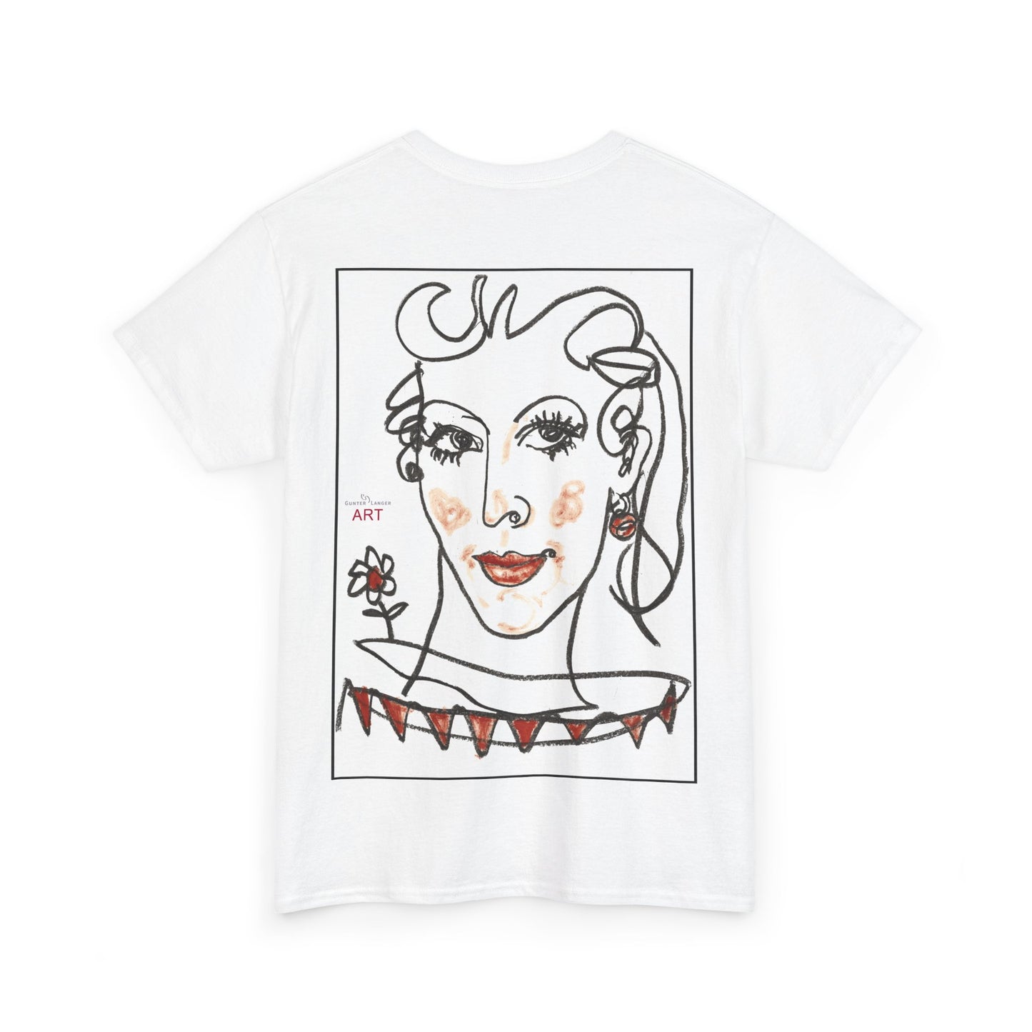 Unisex Heavy Cotton Tee - Motiv:  Front Lina H 11 cm & Rückseite Lina, H 49 cm, Neck Label