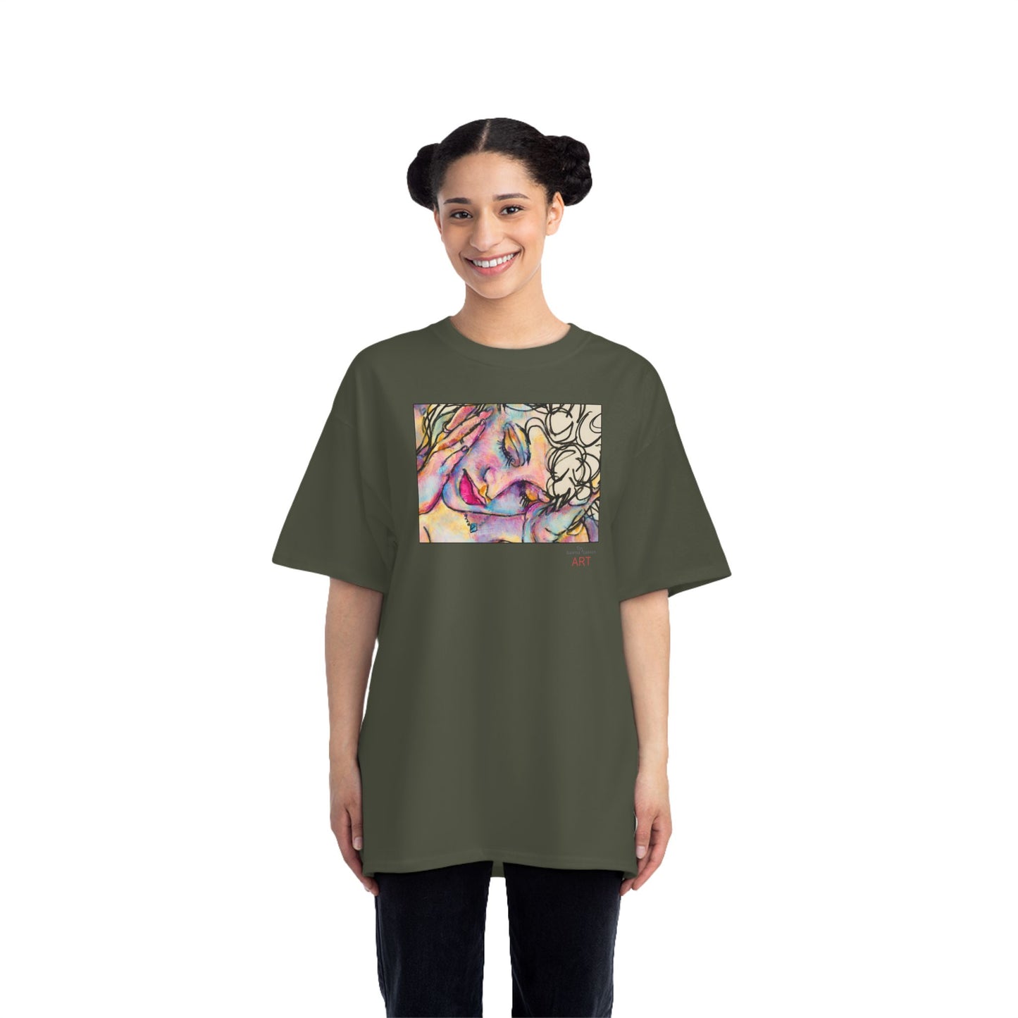 Beefy-T®  Short-Sleeve T-Shirt - Motiv: Front Mara, H 20 cm & Rückseite Mara, H 26 cm