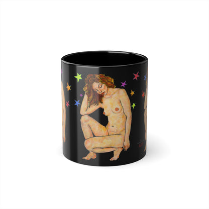 Black Coffee Cup, 11oz - Motiv: Aphrodite, Schwarz
