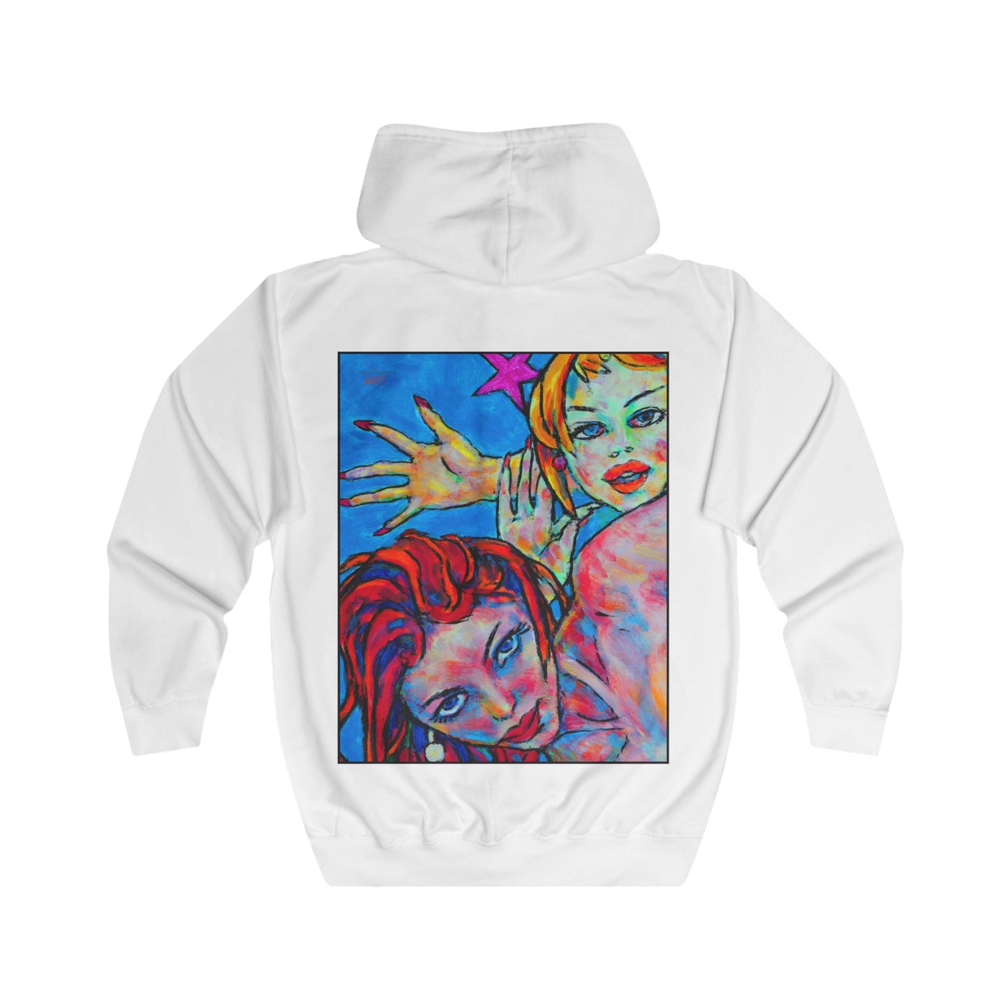 Unisex Full Zip Hoodie - Motiv: Valea (Ausschnitt, H 17,8 cm) & Valea und Sophia, H 49 cm