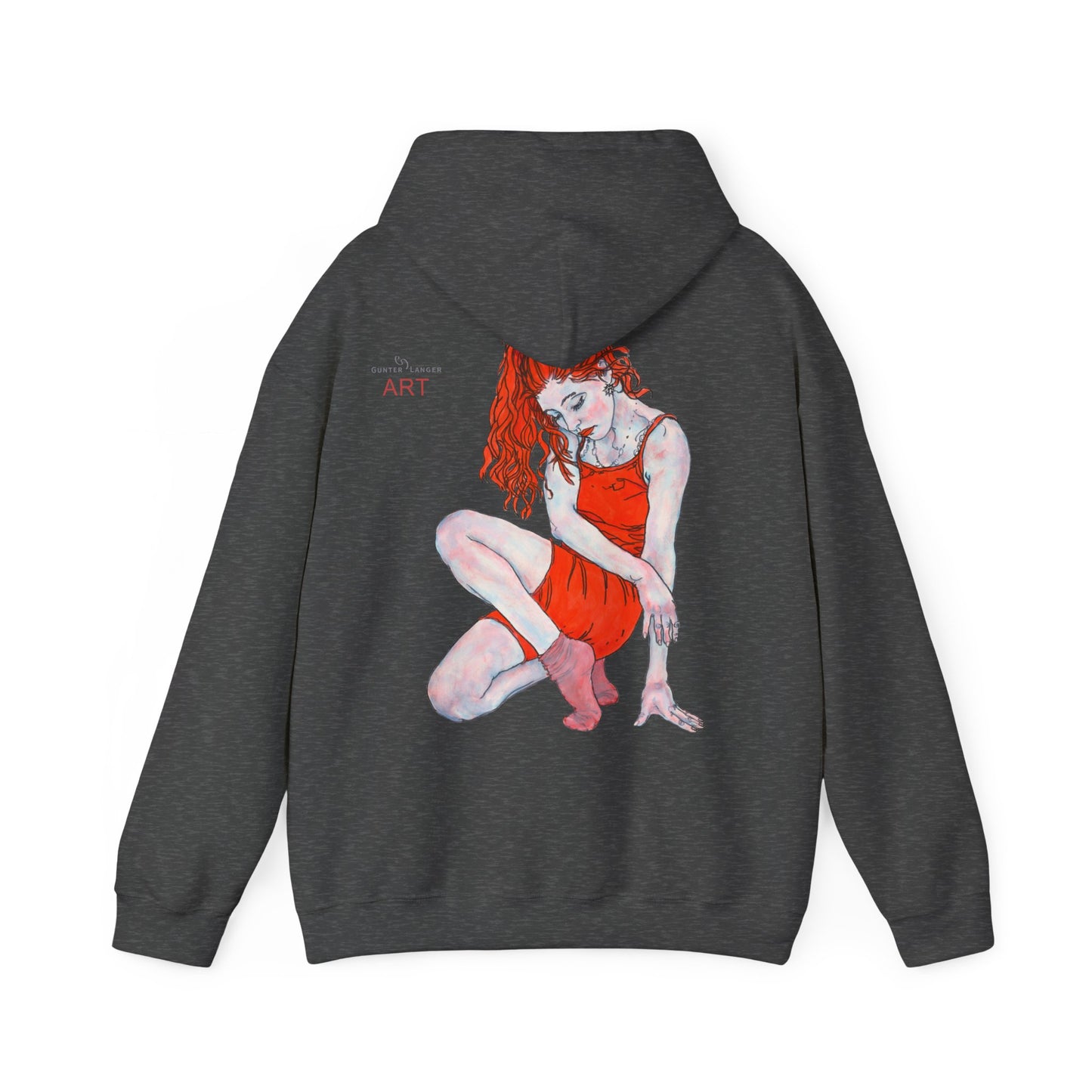 Unisex Heavy Blend™ Hooded Sweatshirt - Motiv: Front Julia (klein 16,5 cm) & Rückseite Julia, H 43 cm