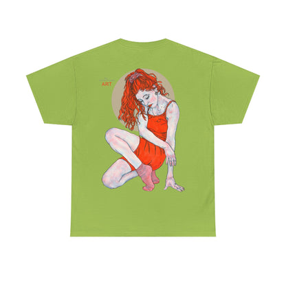 Unisex Heavy Cotton Tee - Motiv:  Front Julia, Ausschnitt & Rückseite Julia, H 49 cm, Aura, N-Label