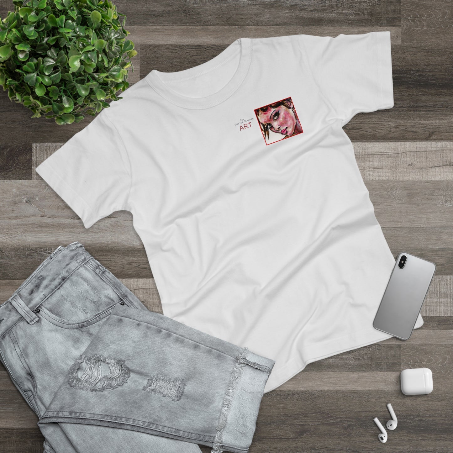 Single Jersey Women's T-shirt - Motiv: Annette, H 7,7 cm