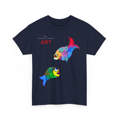 Unisex Heavy Cotton Tee - Motiv: Front Zwei Fische zueinander
