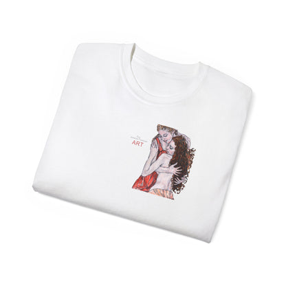 Unisex Ultra Cotton Tee - Mutter und Tochter - Motiv Bei dir (klein) & Bei dir (groß)