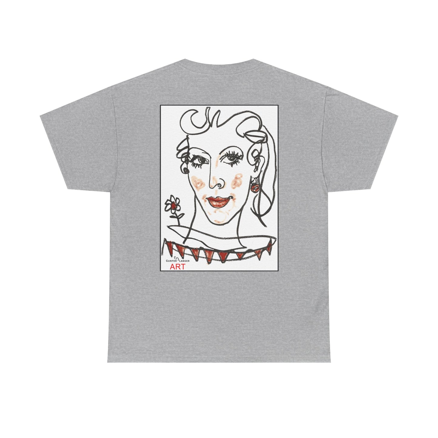 Unisex Heavy Cotton Tee - Motiv: Front Logo & Rückseite Lina, Neck Label