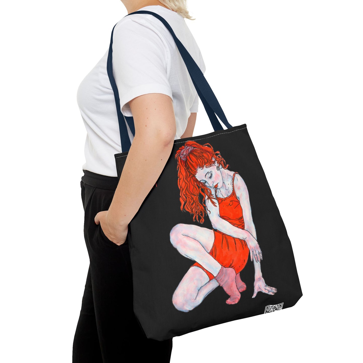 Tote Bag (AOP) - Motiv: Front Julia & Rückseite Julia, 41,44cm Schwarz