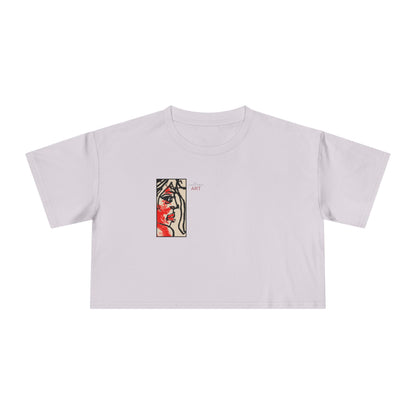 Women's Crop Tee  - Motiv: Front Ria (Ausschnitt H 13,5 cm), & Rückseite Ria, H 24,8 cm