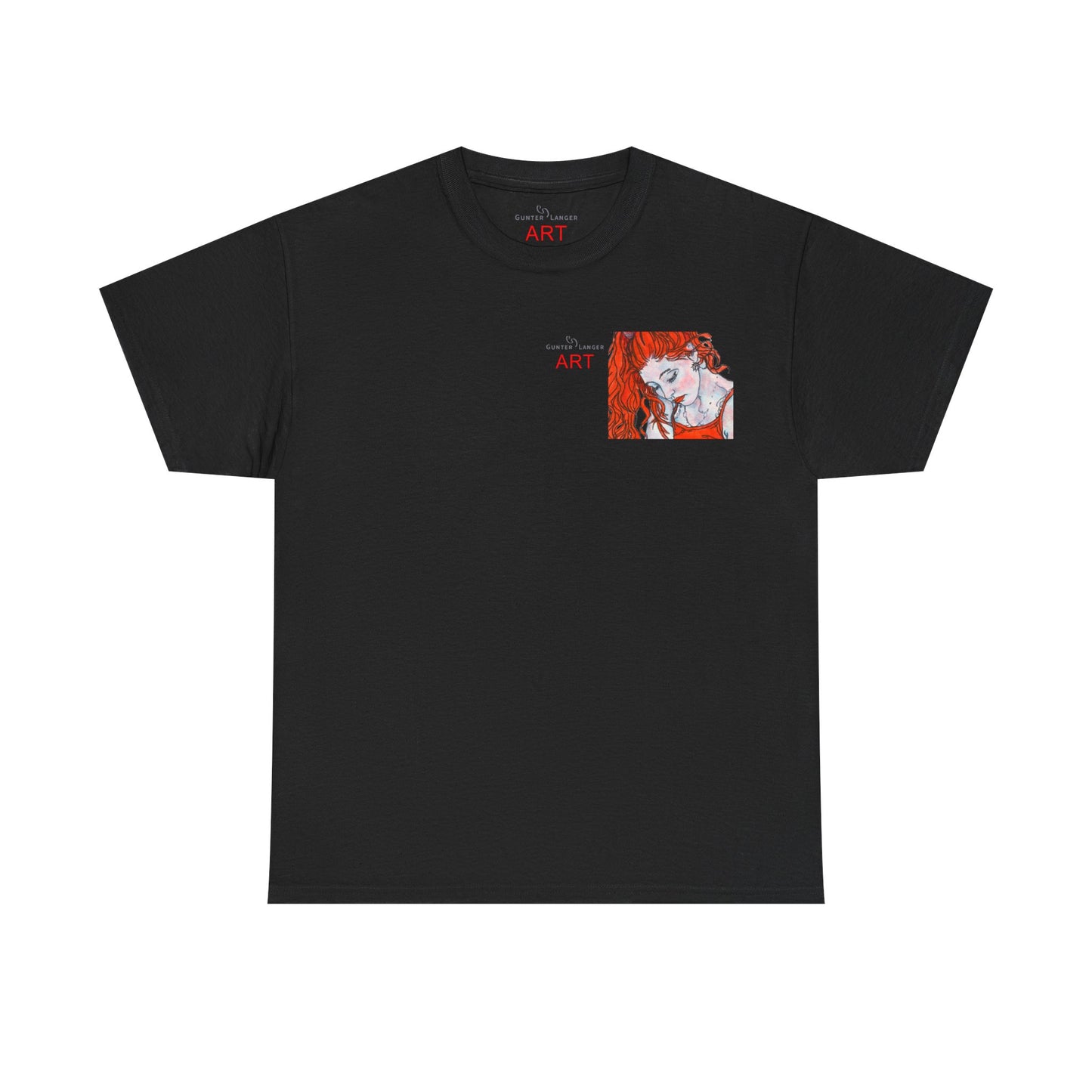 Unisex Heavy Cotton Tee - Motiv:  Front Julia, Ausschnitt & Rückseite Julia, H 49 cm, Aura, N-Label