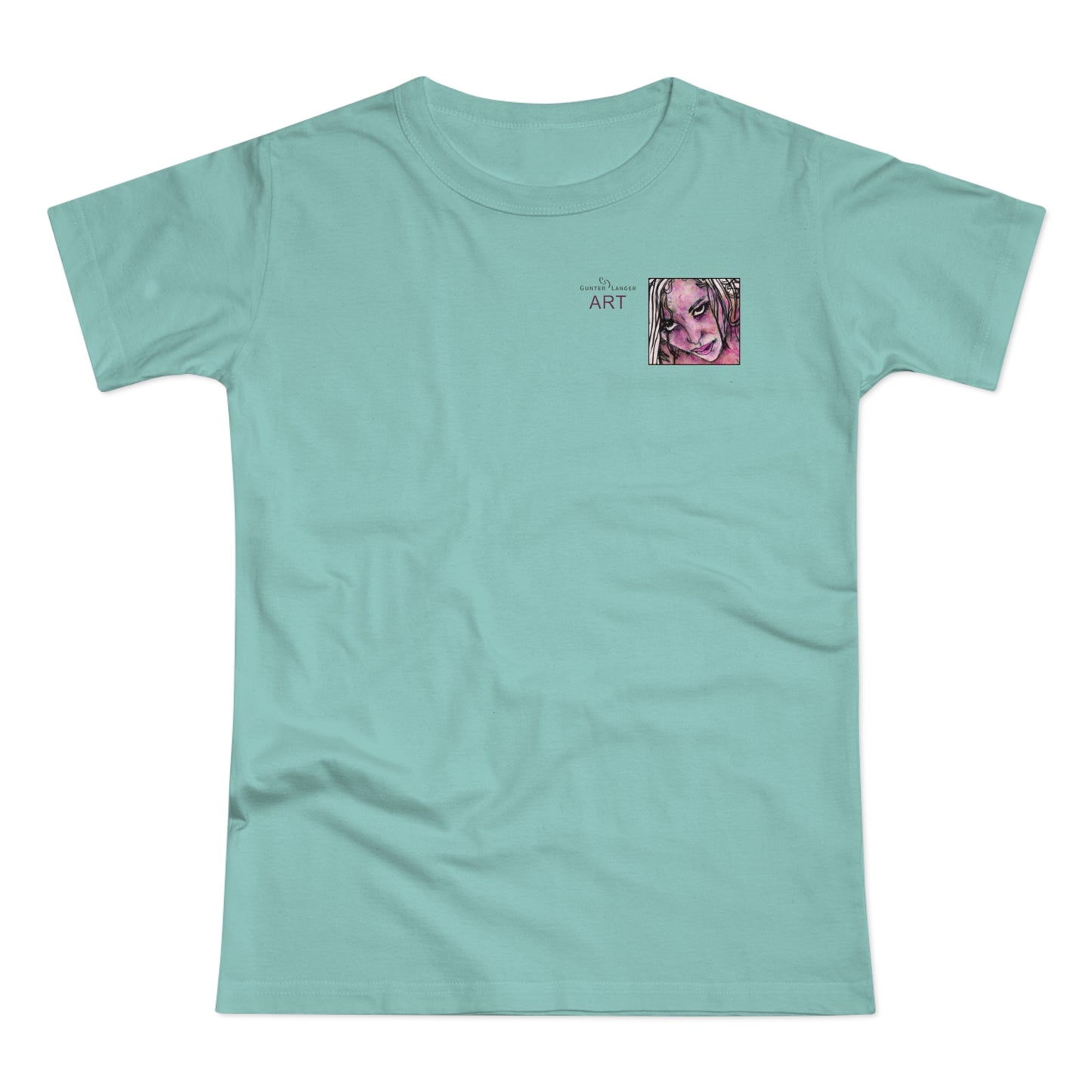 Single Jersey Women's T-shirt - hell - Motiv: Stella, Ausschnitt, H 6,3 cm