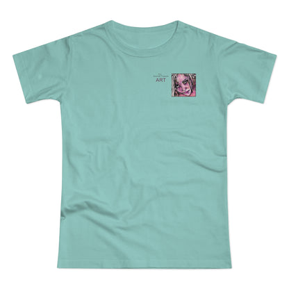 Single Jersey Women's T-shirt - hell - Motiv: Stella, Ausschnitt, H 6,3 cm