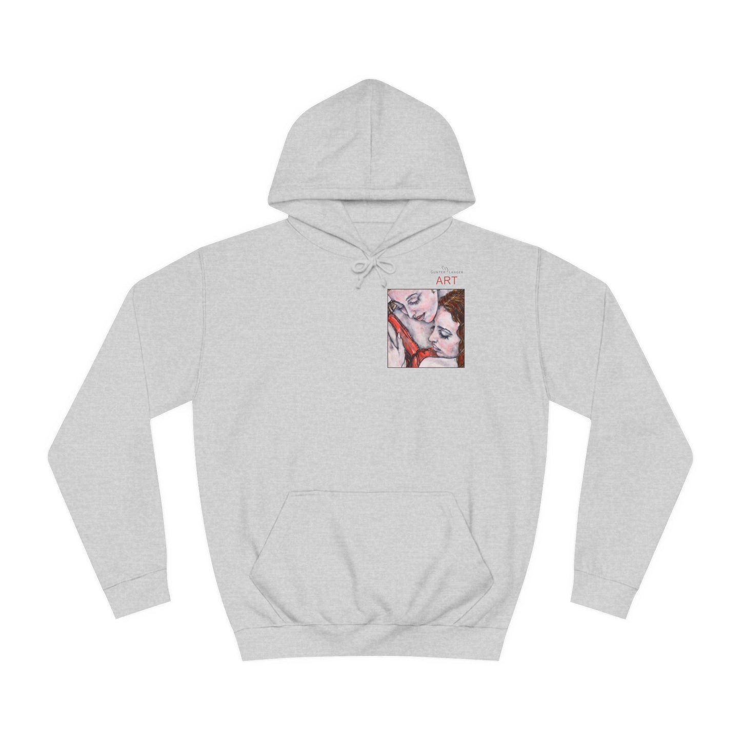 Unisex College Hoodie - Motiv: Front Bei dir & Rückseite Bei dir (gerahmt)