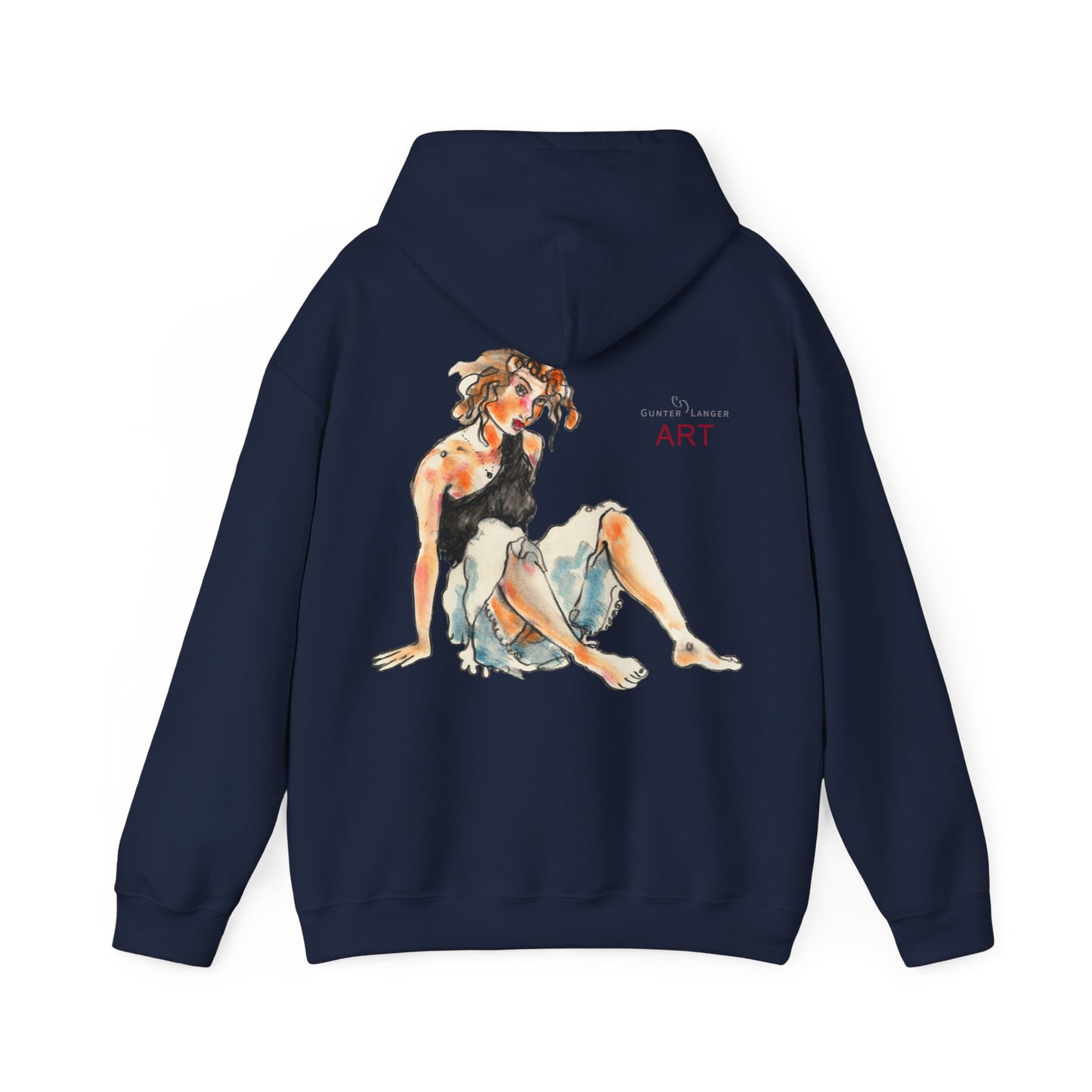 Unisex Heavy Blend™ Hooded Sweatshirt - Motiv Frontseite "Rosa", H 28 cm & Rückseite "Rosa", H 34 cm