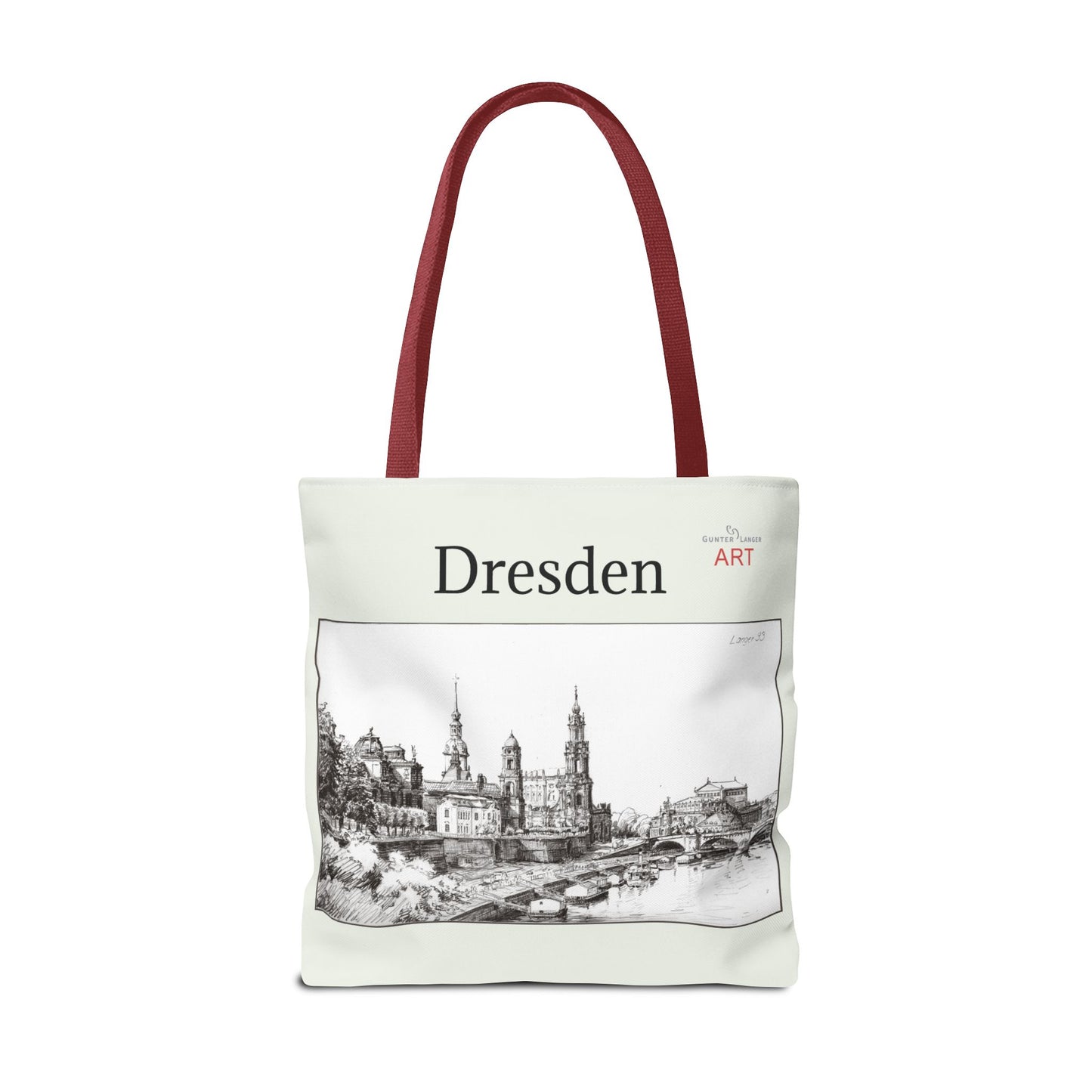 Tote Bag (AOP) - Motiv: Dresden - Terrassenufer, Bleistift