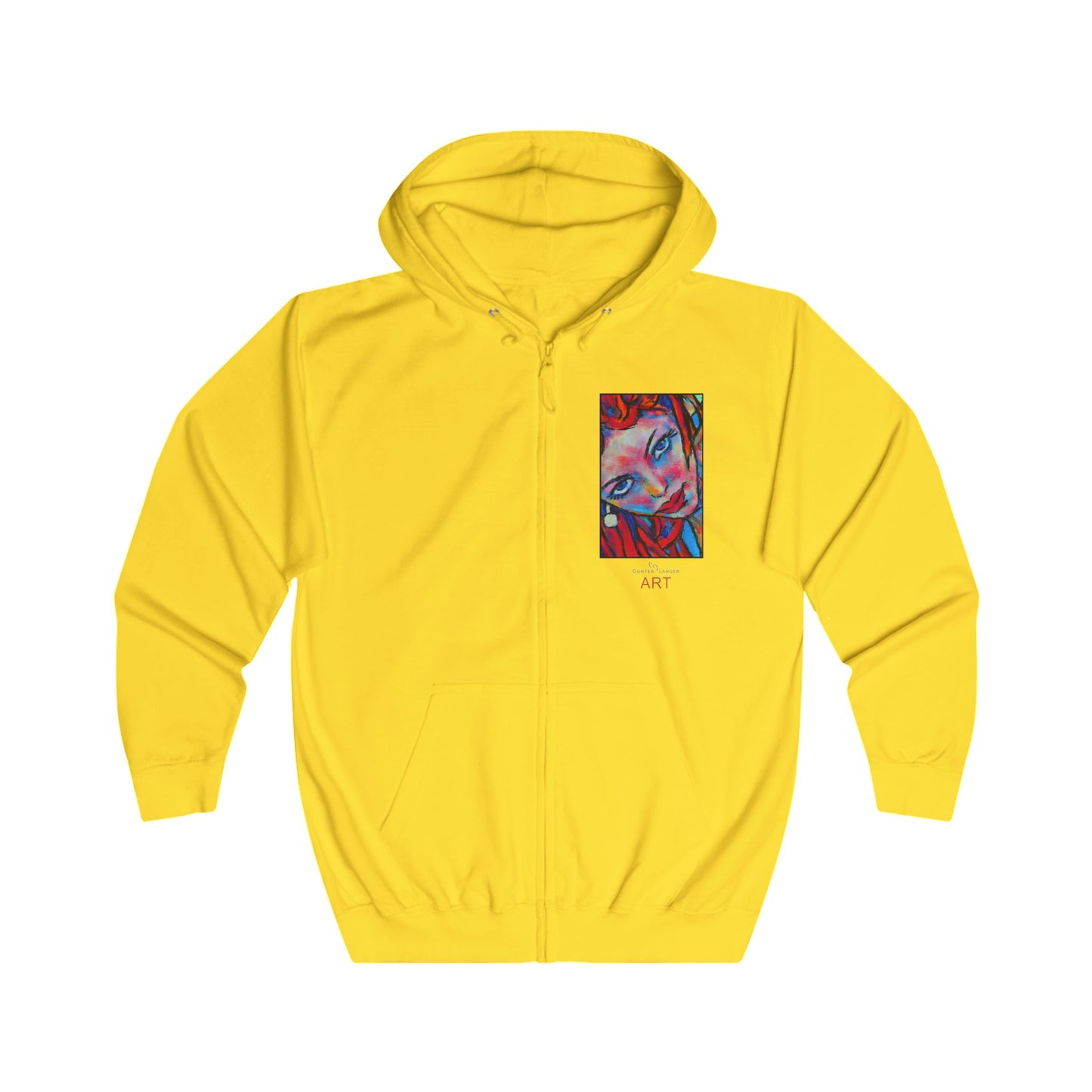 Unisex Full Zip Hoodie - Motiv: Valea (Ausschnitt, H 17,8 cm) & Valea und Sophia, H 49 cm