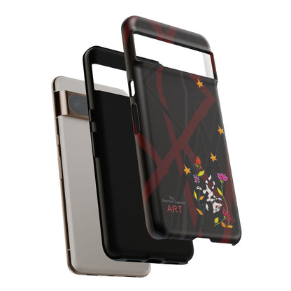 Tough Cases - Google Pixel - Samsung Galaxy - Motiv: Katze schwebt und Ranken, H 5,26 cm, Mikado3