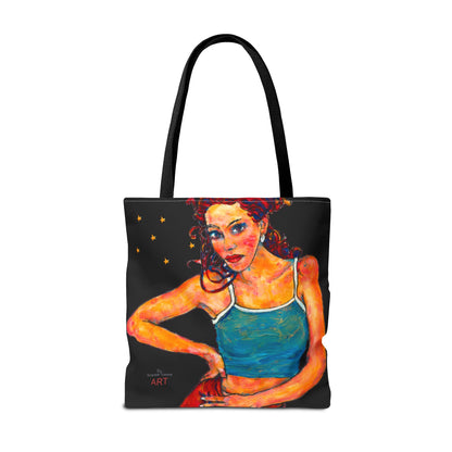 Tote Bag (AOP) - Motiv: Lea, Schwarz Sterne