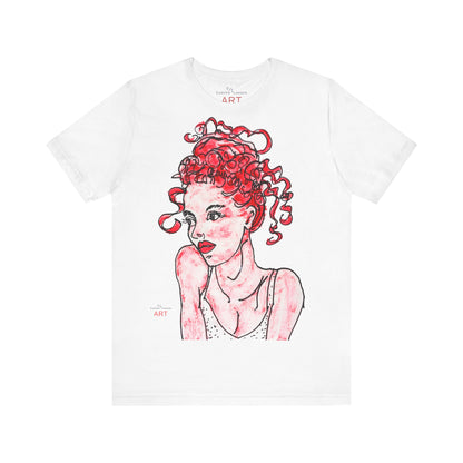 Unisex Jersey Short Sleeve Tee - Motiv: Front Mila, H 49 cm