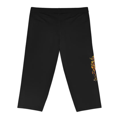 Women's Capri Leggings (AOP) -  Motiv: Antonietta, schwarz, 1