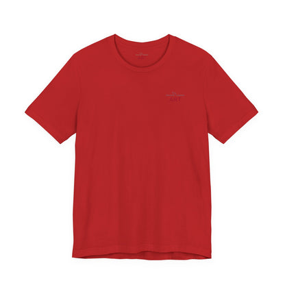 Unisex Jersey Short Sleeve Tee - Motiv: Front Logo & Rückseite Giselle H 48,42 cm, N-Label