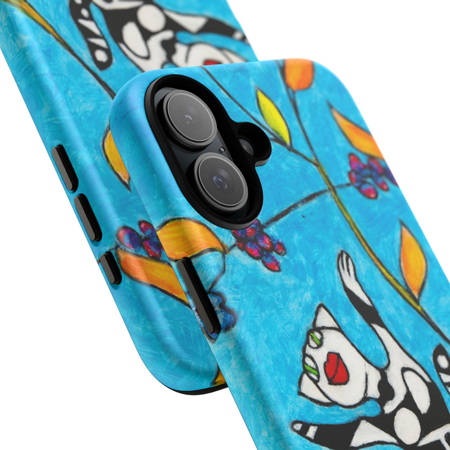 Tough Cases - iPhone - Motiv: Karierte Katze hüpft