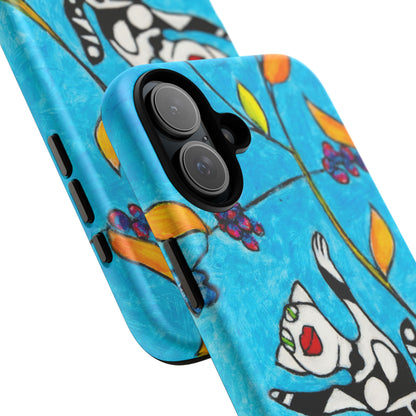 Tough Cases - iPhone - Motiv: Karierte Katze hüpft