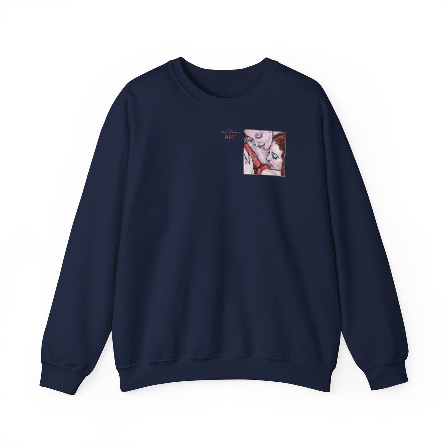 Unisex Heavy Blend™ Crewneck Sweatshirt - Motiv: Front Bei dir (Ausschnitt) & Rückseite Bei dir H 43 cm