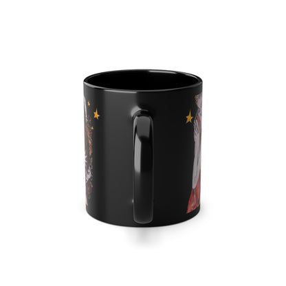 Black Coffee Cup, 11oz - Motiv:  Bei dir, Nachthimmel mit Sternen