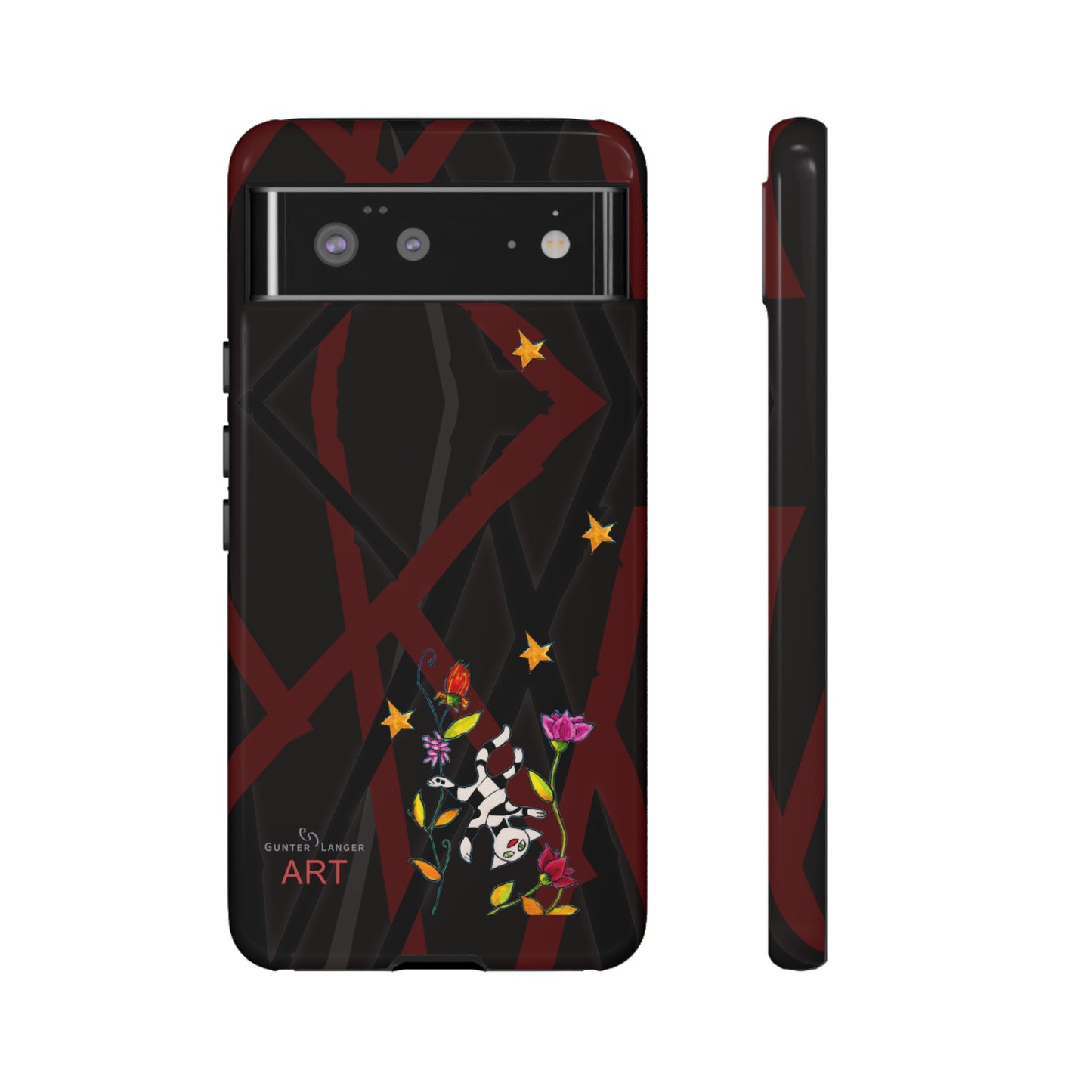 Tough Cases - Motiv: Katze schwebt und Ranken, H 5,26 cm, Mikado3
