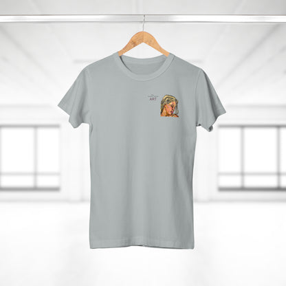 Single Jersey Women's T-shirt - hell - Motiv: Erna, Ausschnitt, H 8 cm