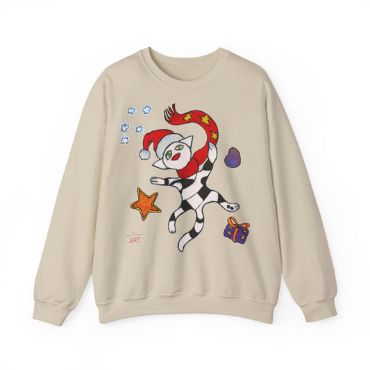 Unisex Heavy Blend™ Crewneck Sweatshirt - Motiv: Weihnachtskatze 3,  H 42cm