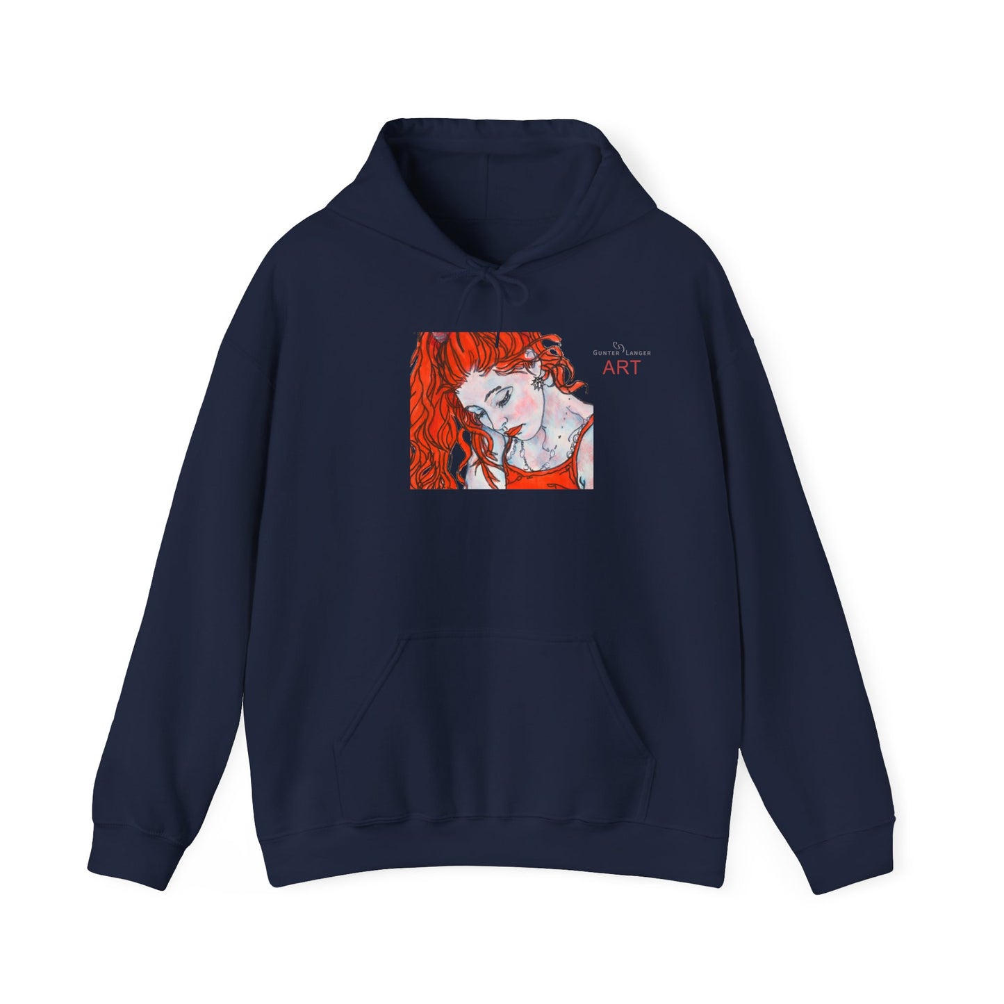 Unisex Heavy Blend™ Hooded Sweatshirt - Motiv: Front Julia (klein 16,5 cm) & Rückseite Julia, H 43 cm