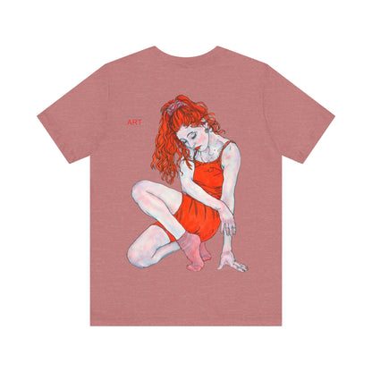 Unisex Jersey Short Sleeve Tee - Motiv: Front Julia (Ausschnitt) & Rückseite Julia, H 49 cm