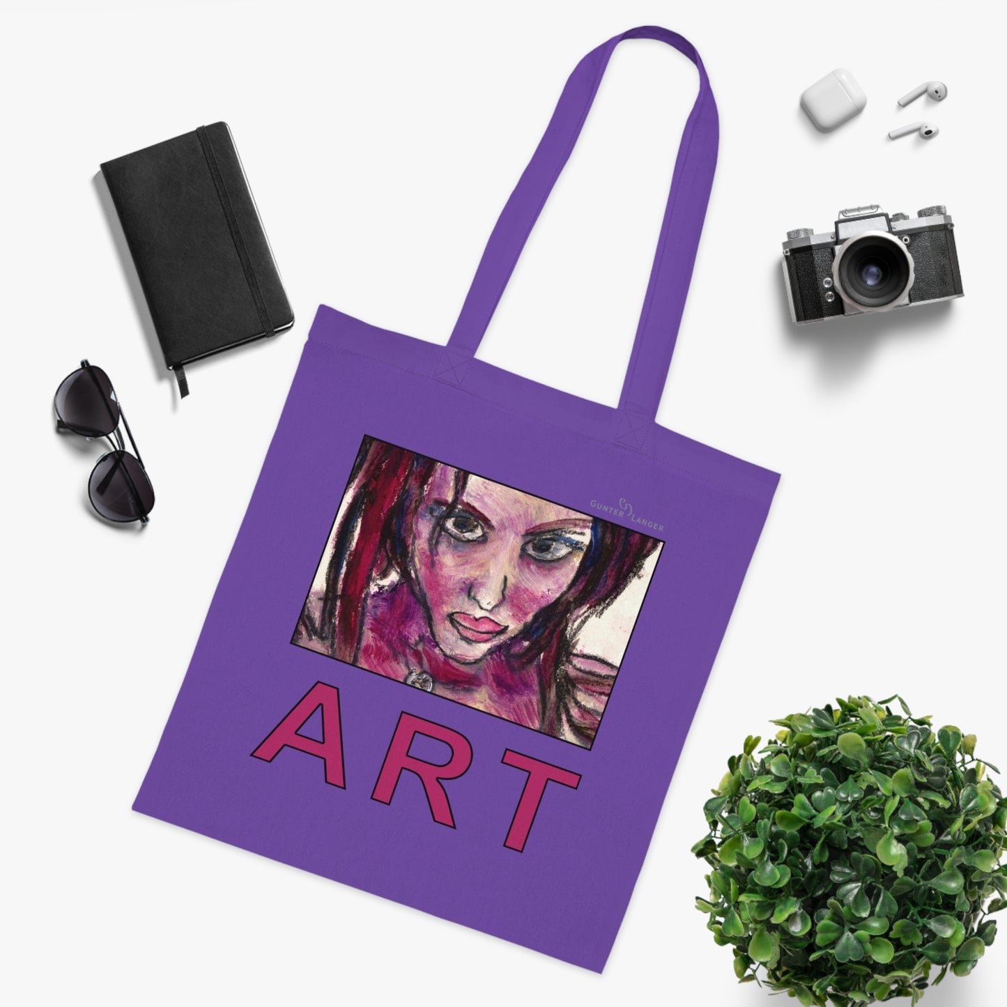 Cotton Tote - Motiv: Lola ART, einseitig bedruckt, H 17,5 cm