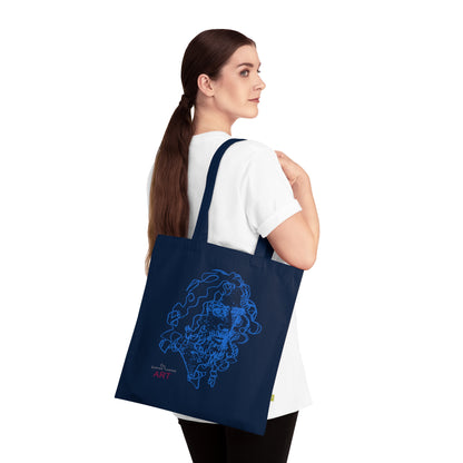 Organic Cotton Tote Bag - Motiv: Montenegro (blau), einseitig bedruckt, H 30 cm