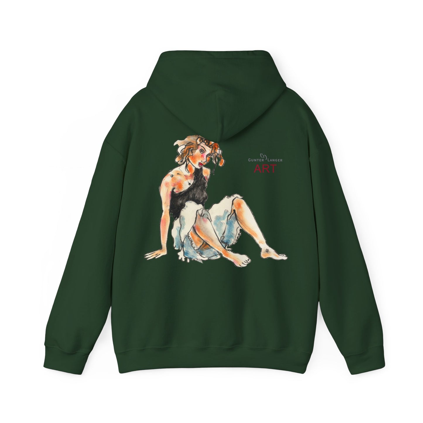 Unisex Heavy Blend™ Hooded Sweatshirt - Motiv Frontseite "Rosa", H 28 cm & Rückseite "Rosa", H 34 cm