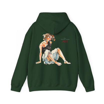 Unisex Heavy Blend™ Hooded Sweatshirt - Motiv Frontseite "Rosa", H 28 cm & Rückseite "Rosa", H 34 cm